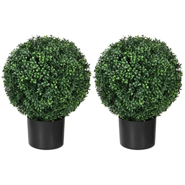 Rootz konstgjorda växter - Sfäriska buxbom - UV-skydd - Högkvalitativ plast - Evergreen Flair - 52cm x Ø40cm - Orange Kruka