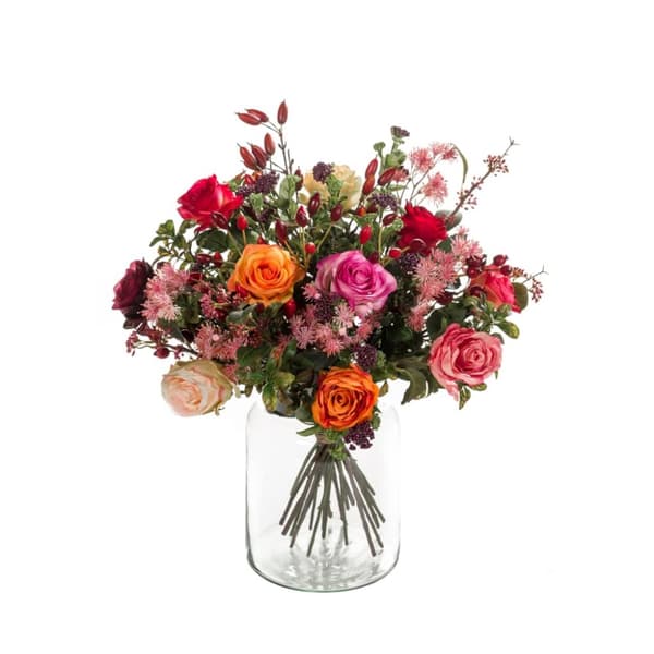Emerald Konstväxt bukett Flame Roses