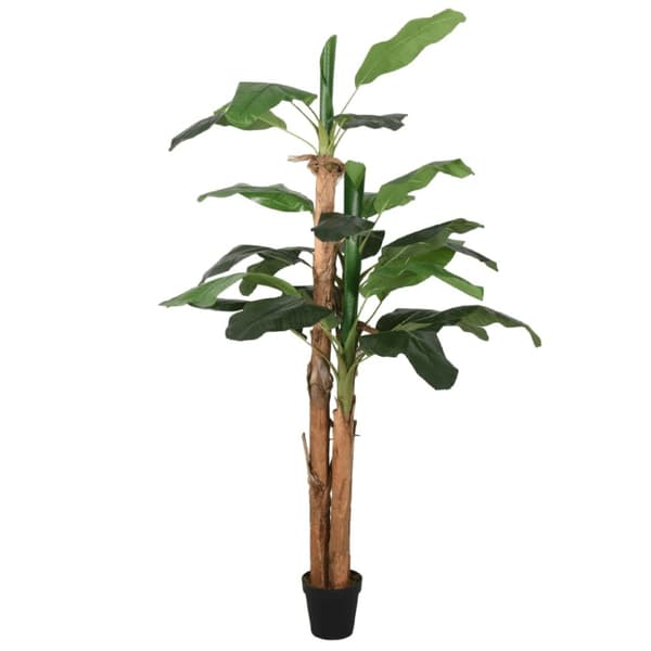 Konstgjord bananträd 19 blad 180 cm grön