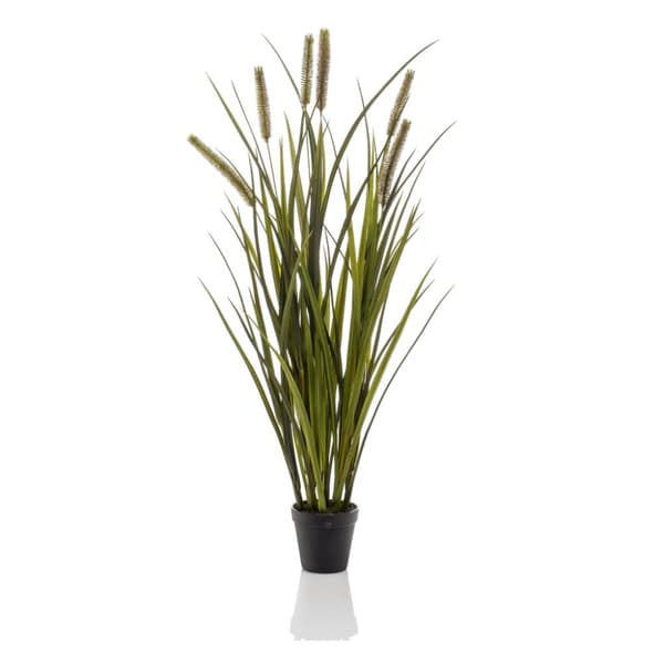 Emerald Konstväxt Cattails Grass i kruka 85 cm