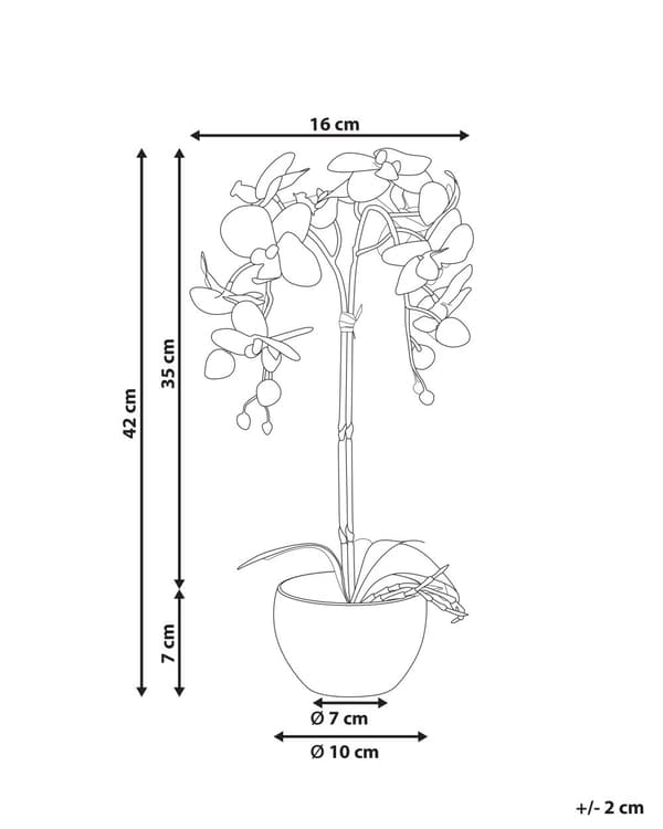 Kunstig Potteplante Hvit Grønn Syntetisk Materiale 42 cm Orkideplante Dekorativt Innendørstilbehør