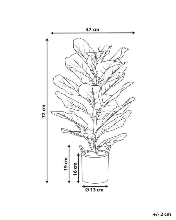 Kunstig Potteplante Grønt Syntetisk Materiale 72 cm Fiddle Leaf Tree Plant Dekorativt Innendørs Tilbehør
