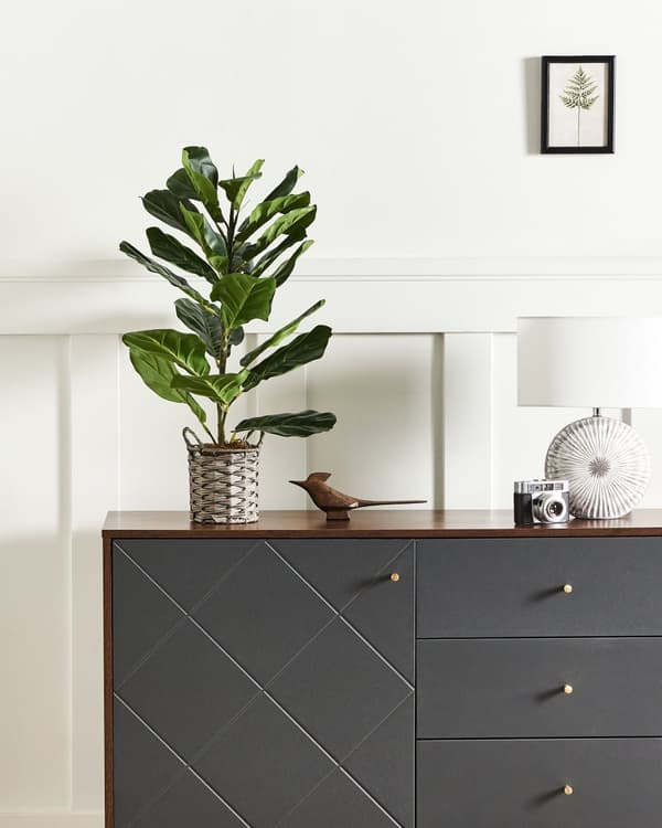 Kunstig Potteplante Grønt Syntetisk Materiale 72 cm Fiddle Leaf Tree Plant Dekorativt Innendørs Tilbehør