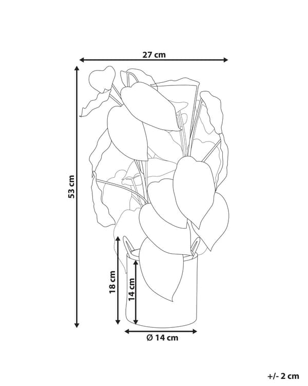 Kunstig Potteplante Grønt og Svart Syntetisk Materiale 53 cm Monstera Plante Dekorativt Innendørs Tilbehør