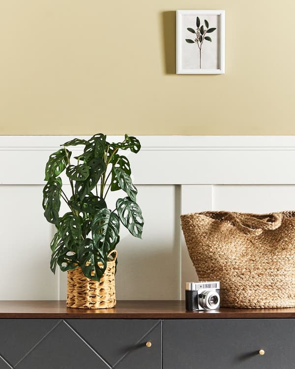 Kunstig Potteplante Grønt og Svart Syntetisk Materiale 53 cm Monstera Plante Dekorativt Innendørs Tilbehør