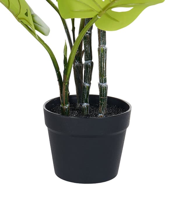 Konstgjord Monstera-växt Krukväxt Grön och Svart Syntetisk 94 cm Material Dekorativ Inomhus Accessoar