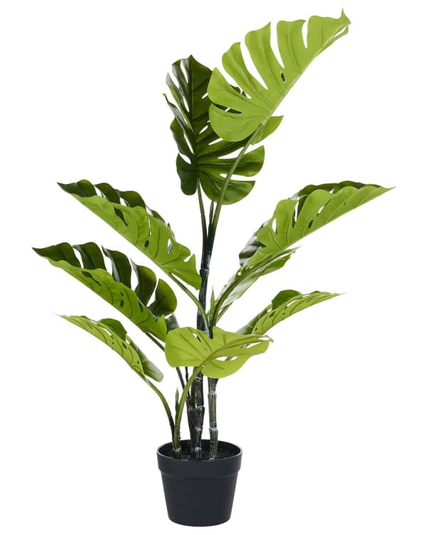 Konstgjord Monstera-växt Krukväxt Grön och Svart Syntetisk 94 cm Material Dekorativ Inomhus Accessoar