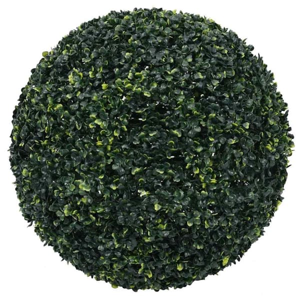 vidaXL Plastkulor av buxbom med LED-lampor 2 st gröna 52 cm
