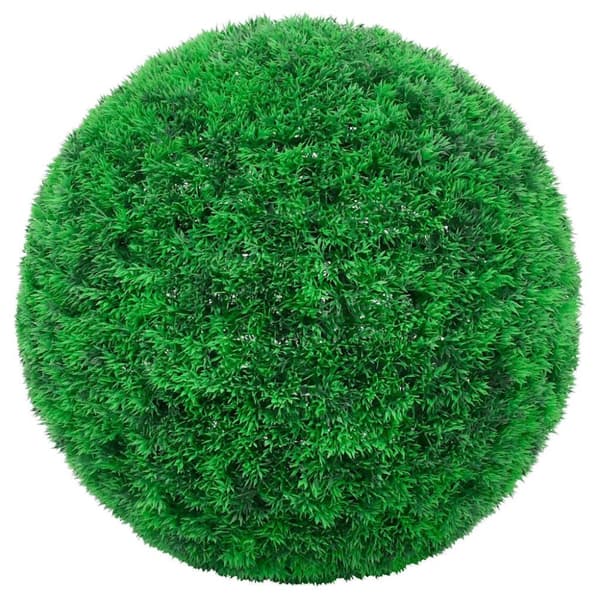 vidaXL Plastkulor av buxbom med LED-lampor 2 st gröna 45 cm