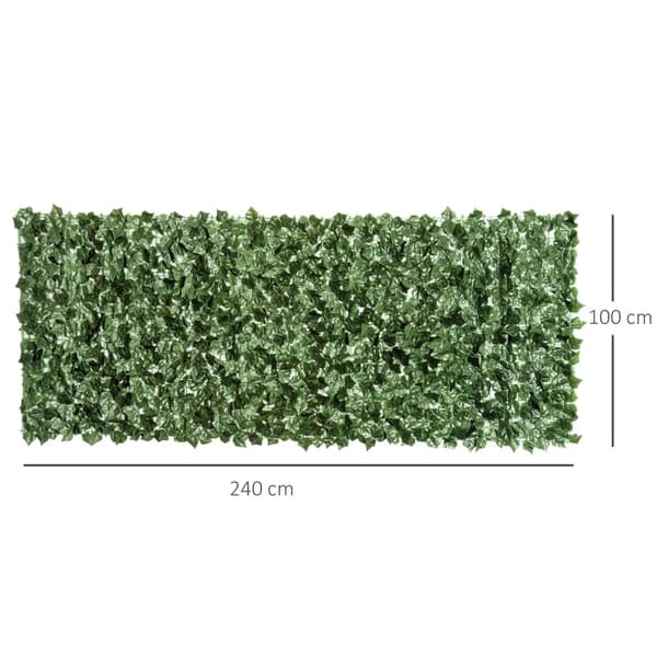Rootz Privacy Screen keinotekoinen pensas - Vihreä aita - UV-suojattu verkko - Helppo asennus - 240cm x 100cm