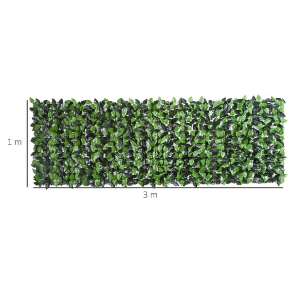 Rootz konstgjorda lövstaket - Grön väggbeklädnad - UV-beständig - Justerbar storlek - 300 cm x 100 cm - Enkel installation - Slitstarkt PE-tyg