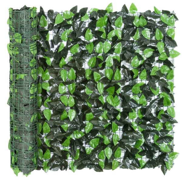 Rootz konstgjorda lövstaket - Grön väggbeklädnad - UV-beständig - Justerbar storlek - 300 cm x 100 cm - Enkel installation - Slitstarkt PE-tyg