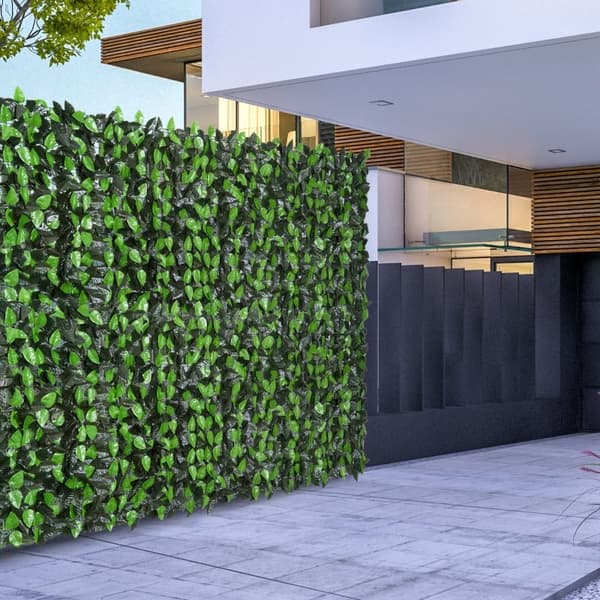 Rootz konstgjorda lövstaket - Grön väggbeklädnad - UV-beständig - Justerbar storlek - 300 cm x 100 cm - Enkel installation - Slitstarkt PE-tyg