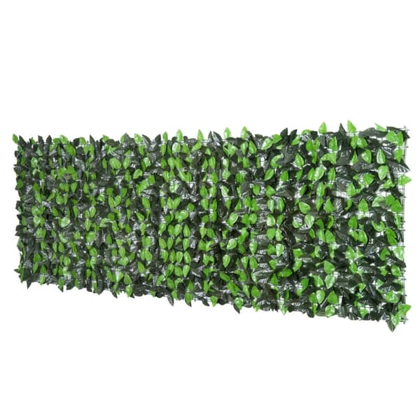 Rootz kunstbladshegn - Grøn vægbeklædning - UV-bestandig - Justerbar størrelse - 300 cm x 100 cm - Nem installation - Holdbart PE-stof
