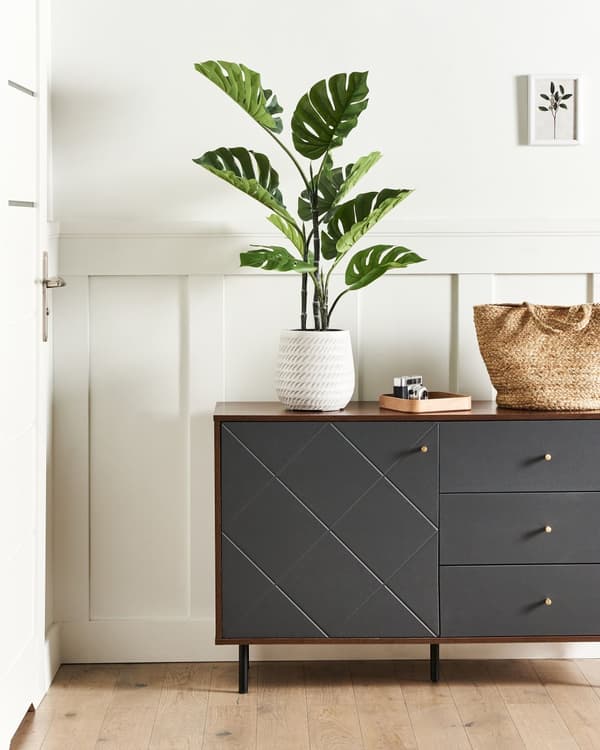 Kunstig plante Grøn Sort Syntetisk materiale 94 cm Monstera i potte Dekoration Interiør