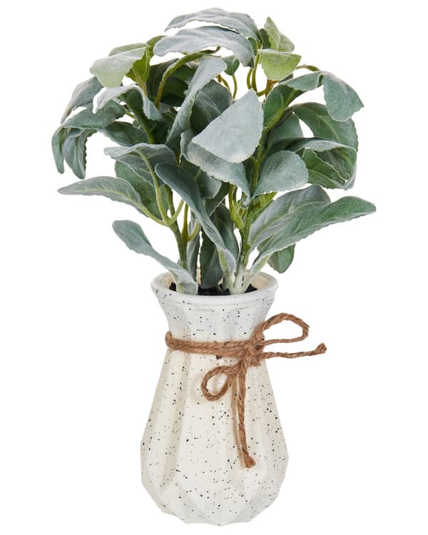 Kunstig potteplante Grønt syntetisk materiale 30 cm Lammeøreplante Dekorativt indendørstilbehør