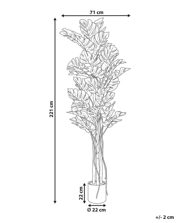 Kunstig potteplante syntetisk materiale 221 cm monstera interiør dekoration