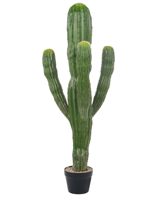 Kunstig potteplante kaktus grøn syntetisk materiale 115 cm sort potte dekoration hjemmetilbehør