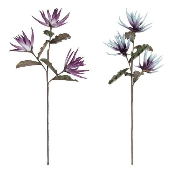 Konstgjord blomma-växt - torkad blomma Heminredning Dkd Set med 2 Dekorativa blommor Blå Eva (Ethylene-ceetate) Lila