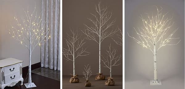 150cm Hvid Birk LED Lys Træ med 120 LED, IP44 Klassificeret til Indendørs & Udendørs Brug