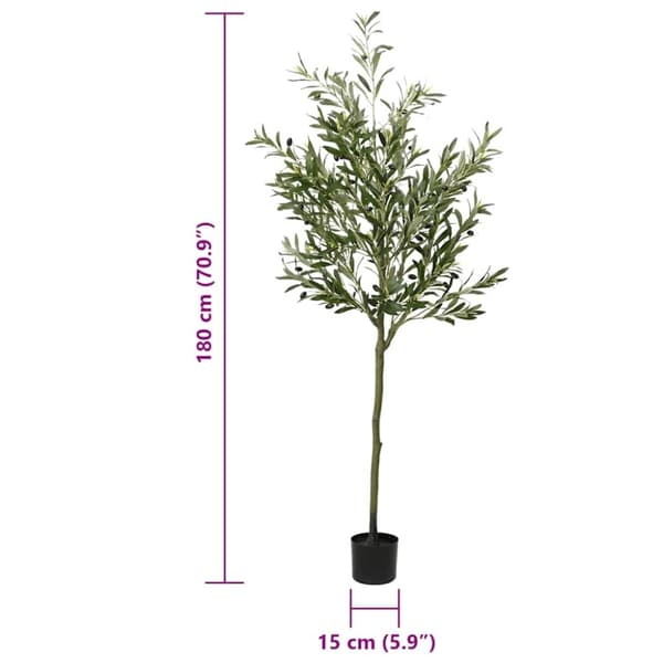 vidaXL kunstigt oliventræ 700 blade 180 cm grøn