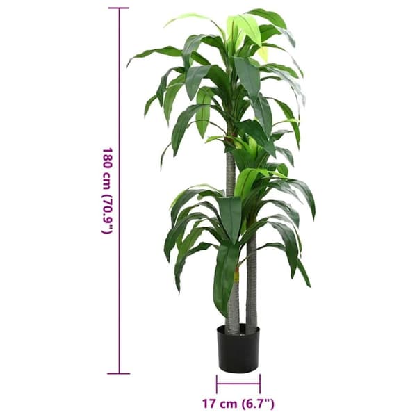 vidaXL kunstigt dracaena træ 36 blade 180 cm grøn