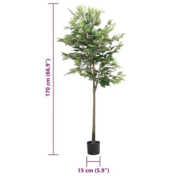 vidaXL Konstgjort fikusträd 756 blad 170 cm grönt