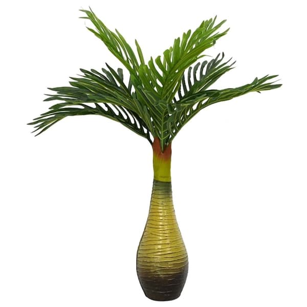vidaXL Konstgjord palmväxt 9 blad 70 cm grön