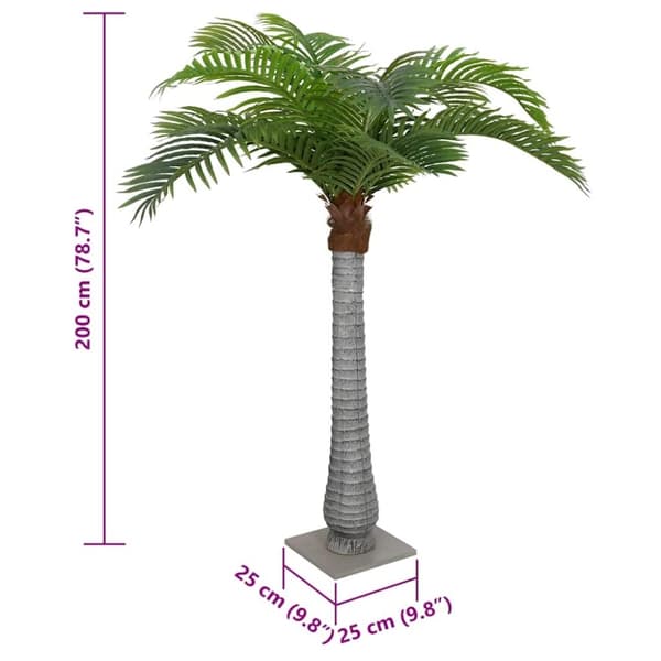 vidaXL kunstig palme 15 blade 200 cm grøn