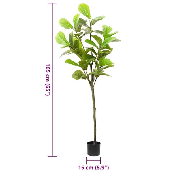 vidaXL Konstgjort fikusträd 48 blad 165 cm grönt