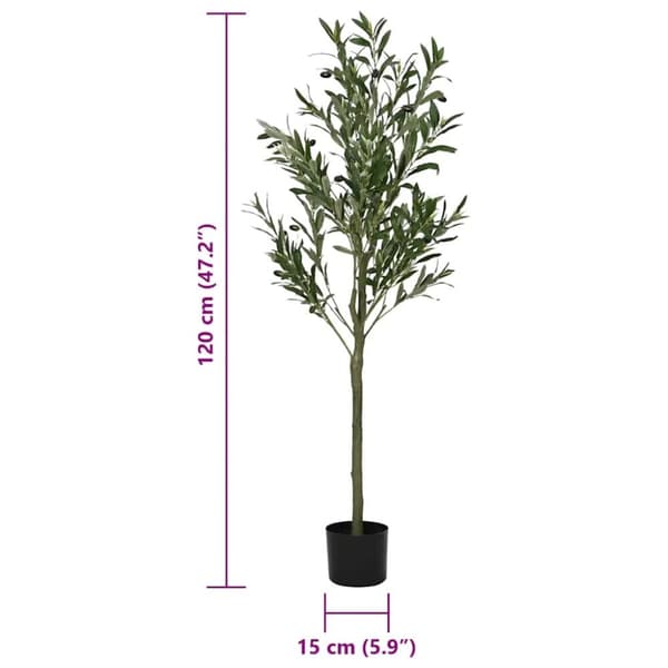 vidaXL Keinotekoinen oliivipuu 450 Lehdet 120 cm Vihreä