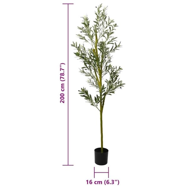 vidaXL Kunstig oliventre 800 blader 200 cm grønn