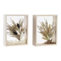 Miniatyrbild 1 av 3: dekorativ blomma 16 x 6 x 21 cm beigebruna blommor (2 enheter)