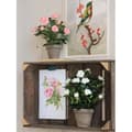 Miniatyrbild 3 av 4: Glimmerdekorationer Rose Bush konstgjorda växter i blomkruka - H33 x Ø25 cm - Vit
