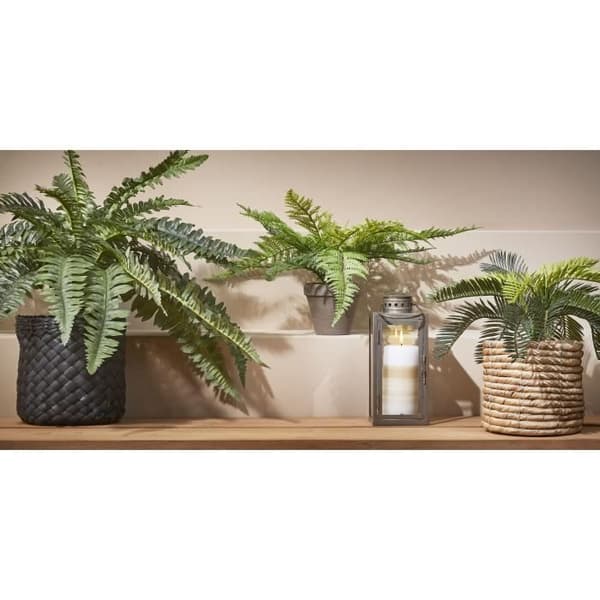 Konstgjord Cycas Palm Plant i en Stan blomkruka - H33 x Ø34 cm - Grön - Glimmerdekorationer