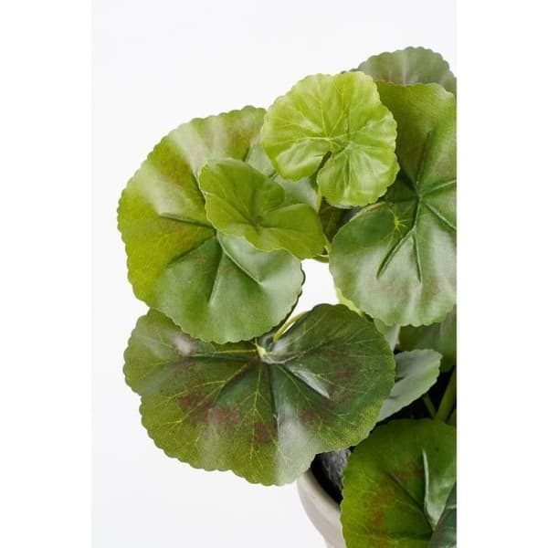 Konstgjord pelargonplanta i cementkruka - H34 x Ø20 cm - Lila - Glimmerdekorationer