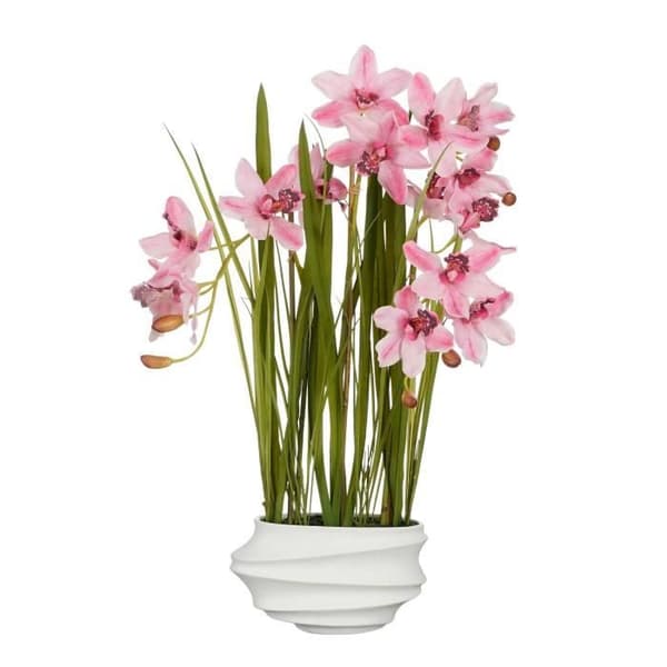 Konstgjord växt - MICA DECORATIONS - Cymbidium - 49x40x81 cm - Polyester - Rosa