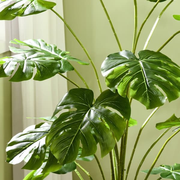 Rootz 180 cm kunstig plante med planter - falsk plante - faux plante - realistisk look - grøn bladindretning - 180 cm x ø20cm x 17,5 cm