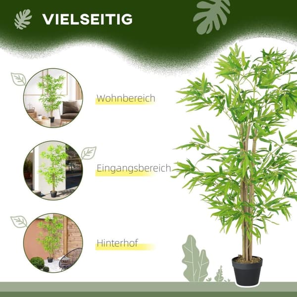 Rootz Artificial Bamboo Plant - Decorative Plant - Faux Tree - Low Maintenance - Ø15.5 x 150h cm