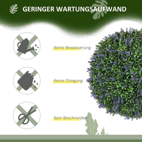 Rootz Artificial Plant Set - Faux lavendelbuskar - UV -resistent grönska - inomhus/utomhusdekor - 42 cm diameter