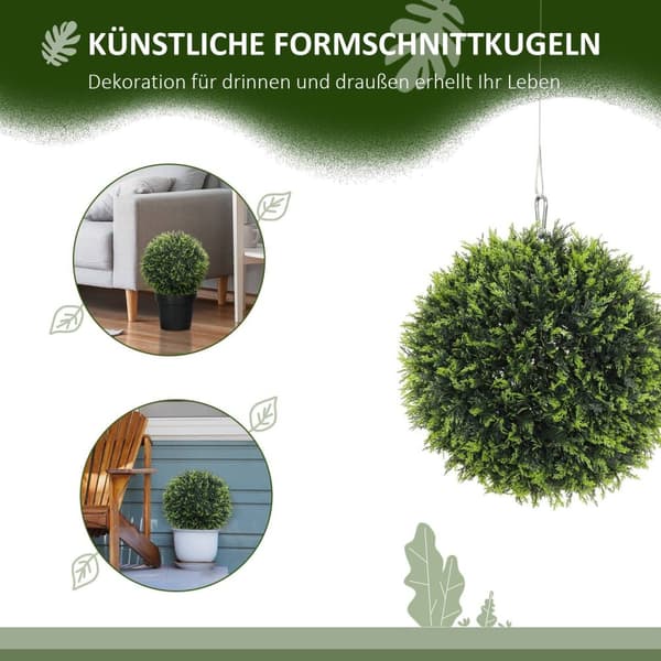 Rootz Artificial Plant Set av 2 - Dekorativa växter - Faux växter - UV -resistent - Lush året runt - 45 cm diameter