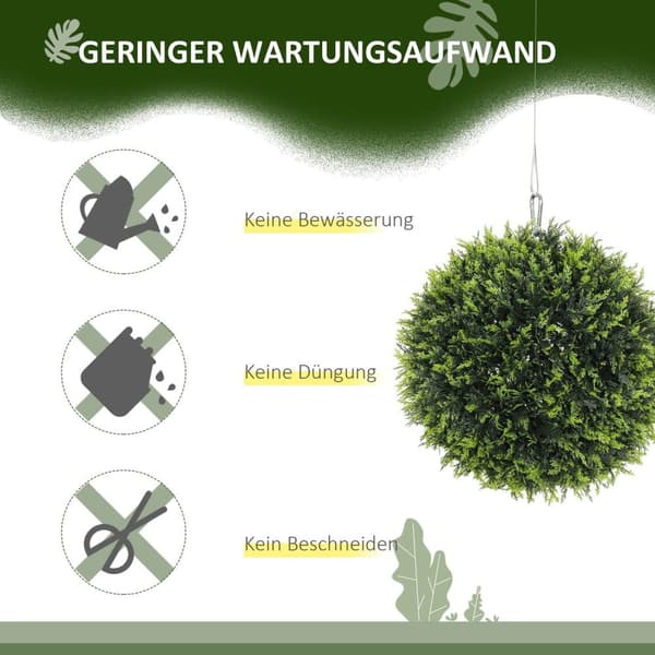 Rootz Artificial Plant Set av 2 - Dekorativa växter - Faux växter - UV -resistent - Lush året runt - 45 cm diameter