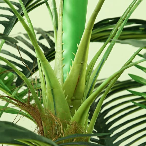Rootz Artificial Palm Tree - Dekorativ plante - Faux Greenery - Realistiske grene - 1,6 m højde - indendørs/udendørs - pot ø16x14cm