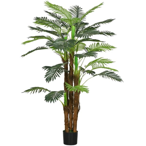 Rootz Artificial Palm Tree - Dekorativ plante - Faux Greenery - Realistiske grene - 1,6 m højde - indendørs/udendørs - pot ø16x14cm