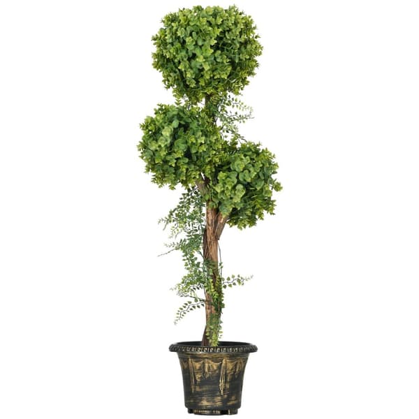 Rootz Artificial Plant Tree 3 Balls Boxwood - Faux Greenery - Dekorativ topiary - Realistisk design - 115 cm höjd