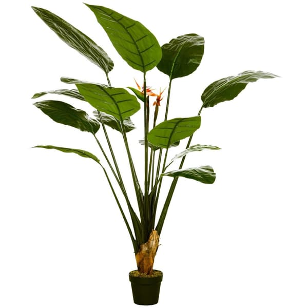Rootz Artificial Bird of Paradise Plant - Strelitzia - Faux Greenery - Realistic Decor - 180 cm High - Inkluderer 13 blade og 2 blomster med gryde