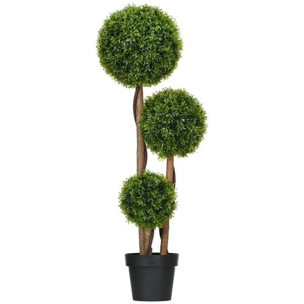 Rootzin keinotekoinen buxus -puu - Faux Plant - Koristeellinen puu - Elämäinen muotoilu - 110 cm x Ø 20 cm ruukku sisä- ja ulkokäyttöön