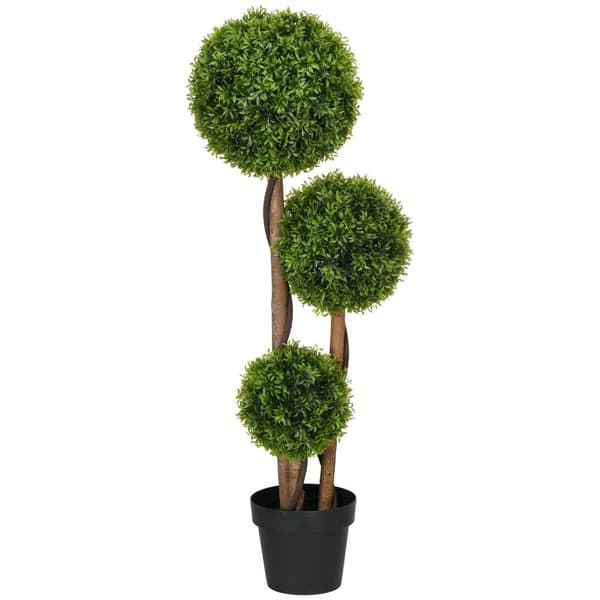 Rootzin keinotekoinen buxus -puu - Faux Plant - Koristeellinen puu - Elämäinen muotoilu - 110 cm x Ø 20 cm ruukku sisä- ja ulkokäyttöön