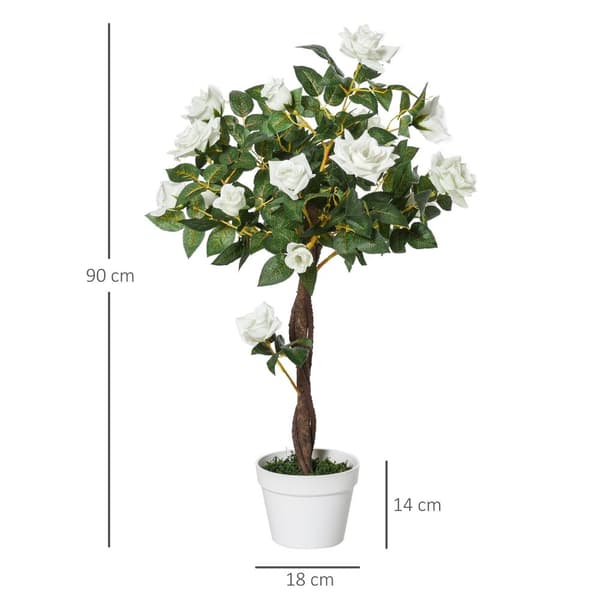 Rootz Artificial Tree - Artificial Plant - Cement Pot - Lav vedligeholdelse - 18 cm x 90 cm