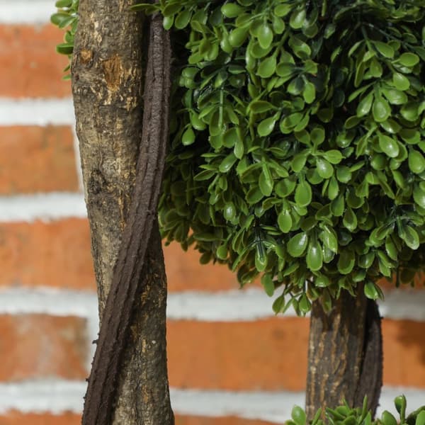Rootz Artificial Boxwood Plant - Faux Greenery - Realistic Decor - Always Fresh - 115 cm H X 19,5 cm Ø Pot